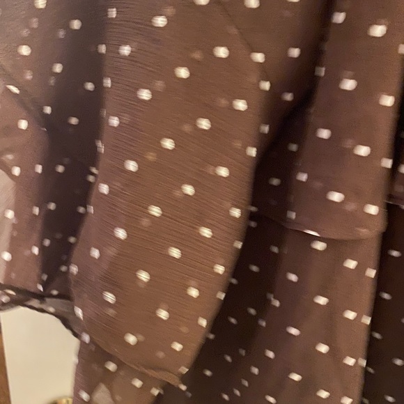 Cato Plus Size Brown Polka Dot Top - Picture 3 of 6